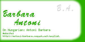barbara antoni business card